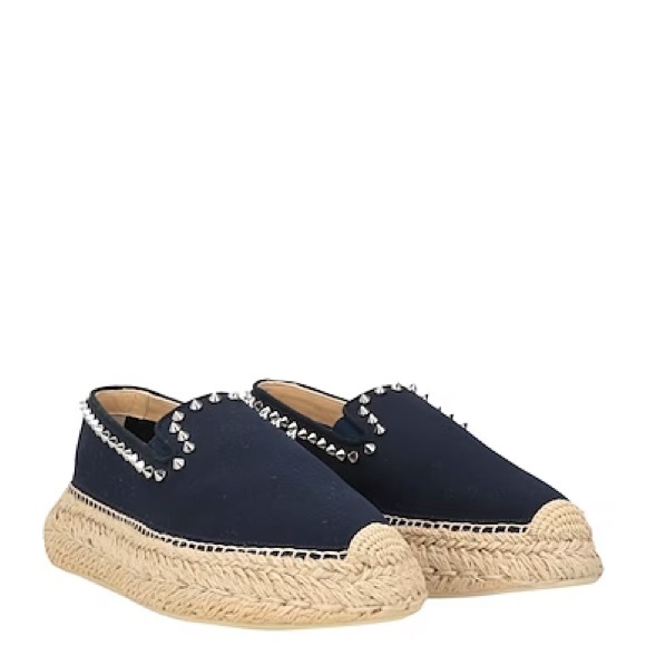 CHRISTIAN LOUBOUTIN Navy Blue Espadrilles - Picture 1 of 6